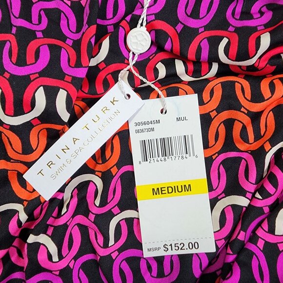 Trina Turk Swim Spa Womens Medium Echo Geometric Tunic Cover Up New - Picture 4 of 5